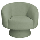 Poltrona Decorativa Liz Base Fixa Bouclé Verde Claro - Nexta