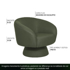 Poltrona Decorativa Liz Base Fixa Linho Verde - Nexta Casa