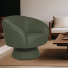 Poltrona Decorativa Liz Base Fixa Linho Verde - Nexta Casa