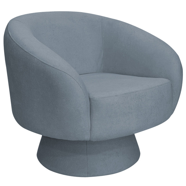 Poltrona Decorativa Liz Giratória Bouclé Azul Claro - Nexta C