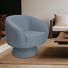 Poltrona Decorativa Liz Giratória Bouclé Azul Claro - Nexta C