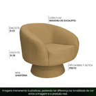 Poltrona Decorativa Liz Giratória Bouclé Camel - Nexta Casa