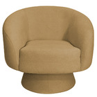 Poltrona Decorativa Liz Giratória Bouclé Camel - Nexta Casa