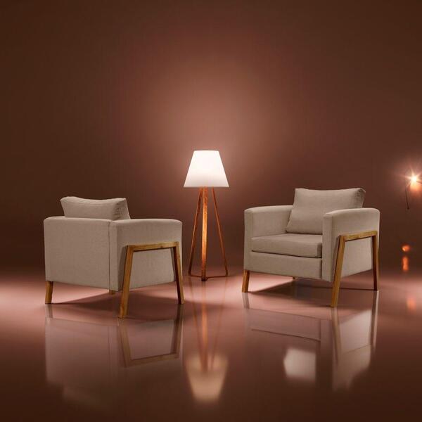 Poltrona Decorativa Lizz Linho Crú Gramdecor