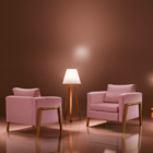 Poltrona Decorativa Lizz Veludo Salmão Gramdecor