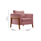 Poltrona Decorativa Lizz Veludo Salmão Gramdecor