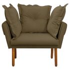 Poltrona Decorativa Londres Suede Pés Palito Castanho D'rossi