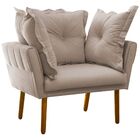 Poltrona Decorativa Londres Suede Pés Palito Castanho D'rossi