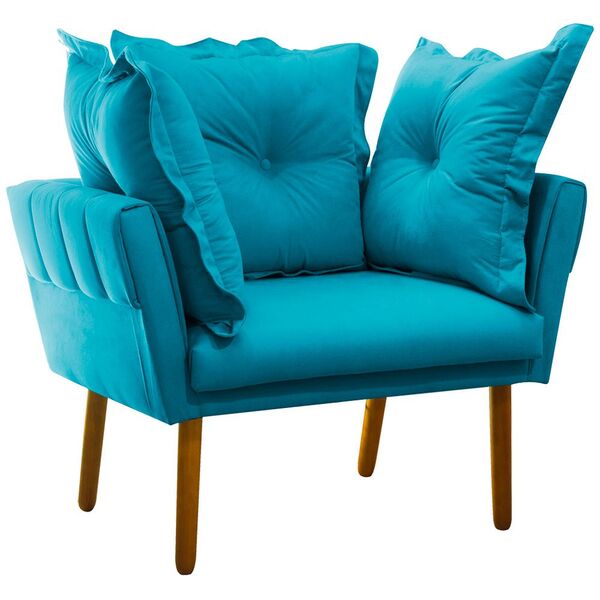 Poltrona Decorativa Londres Suede Pés Palito Castanho D'rossi