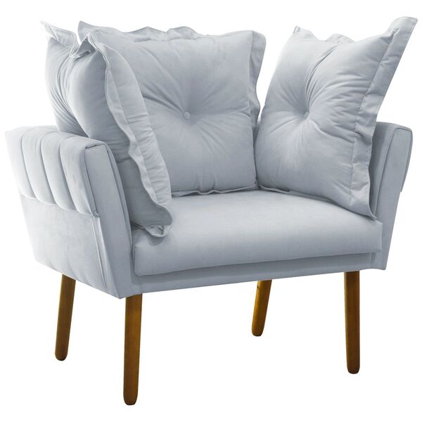 Poltrona Decorativa Londres Suede Pés Palito Castanho D'rossi