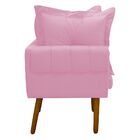 Poltrona Decorativa Londres Suede Rosa Bebê Pés Palito Castan