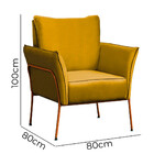 Poltrona Decorativa Lotus Para Sala Recepção Em Suede Amarelo