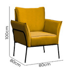 Poltrona Decorativa Lotus Para Sala Recepção Em Suede Amarelo