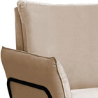 Poltrona Decorativa Lotus Para Sala Recepção Em Suede Bege Co