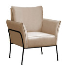 Poltrona Decorativa Lotus Para Sala Recepção Em Suede Bege Co