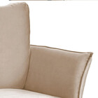 Poltrona Decorativa Lotus Para Sala Recepção Em Suede Bege Co