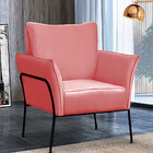 Poltrona Decorativa Lotus Para Sala Recepção Em Suede Rosê Co