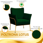 Poltrona Decorativa Lotus Para Sala Recepção Em Suede Verde C