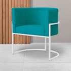 Poltrona Decorativa Luana Base Branca Suede Cores - Ds Estofa