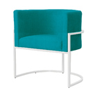 Poltrona Decorativa Luana Base Branca Suede Cores - Ds Estofa