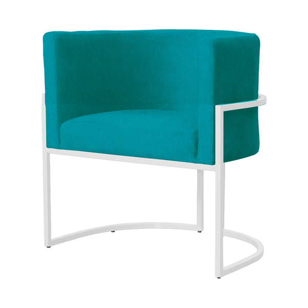 Poltrona Decorativa Luana Base Branca Suede Cores - Ds Estofa