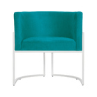 Poltrona Decorativa Luana Base Branca Suede Cores - Ds Estofa