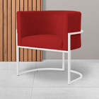 Poltrona Decorativa Luana Base Branca Suede Cores - Ds Estofa