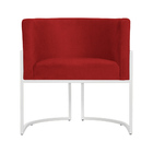 Poltrona Decorativa Luana Base Branca Suede Cores - Ds Estofa