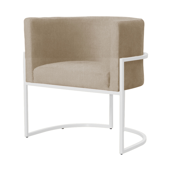 Poltrona Decorativa Luana Base Branca Suede Cores - Ds Estofa