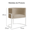 Poltrona Decorativa Luana Base Branca Suede Cores - Ds Estofa