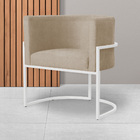 Poltrona Decorativa Luana Base Branca Suede Cores - Ds Estofa