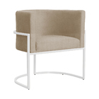 Poltrona Decorativa Luana Base Branca Suede Cores - Ds Estofa