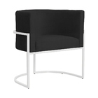 Poltrona Decorativa Luana Base Branca Suede Cores - Ds Estofa