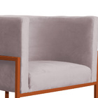 Poltrona Decorativa Luana Base Em Metal Bronze Veludo Cores -