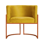 Poltrona Decorativa Luana Base Em Metal Bronze Veludo Cores -