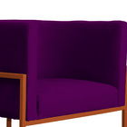 Poltrona Decorativa Luana Base Em Metal Bronze Veludo Cores -