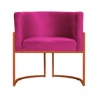 Poltrona Decorativa Luana Base Em Metal Bronze Veludo Cores -