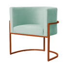 Poltrona Decorativa Luana Base Em Metal Bronze Veludo Cores -