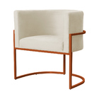 Poltrona Decorativa Luana Base Em Metal Bronze Veludo Cores -