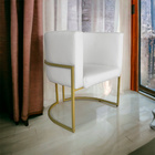 Poltrona Decorativa Luana Base Gold Pu Branco - Montanaris De