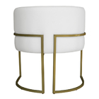 Poltrona Decorativa Luana Base Gold Pu Branco - Montanaris De