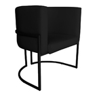 Poltrona Decorativa Luana Base Preta Pu Preto - Montanaris De