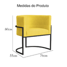 Poltrona Decorativa Luana Base Preta Suede Cores - Ds Estofad