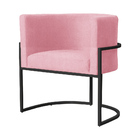 Poltrona Decorativa Luana Base Preta Suede Cores - Ds Estofad