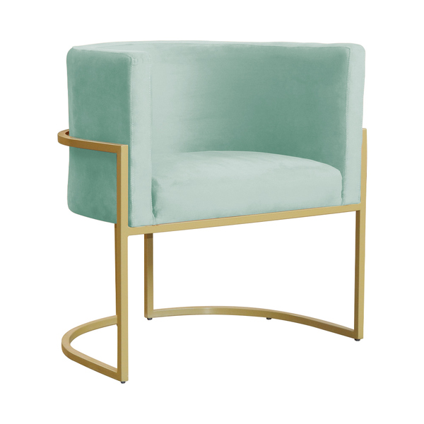 Poltrona Decorativa Luana Veludo Acqua Carolina Estofados