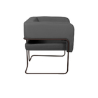 Poltrona Decorativa Lucy Base Aço Chocolate Veludo Cinza G15