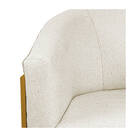 Poltrona Decorativa Luiza Base De Ferro Dourado Linho - Doce