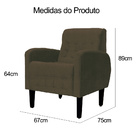 Poltrona Decorativa Luiza Pés Trapézio Suede Cores - Ds Estof