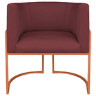 Poltrona Decorativa Luna Base De Ferro Bronze Sintético - Bor