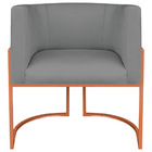 Poltrona Decorativa Luna Base De Ferro Bronze Sintético - Cin